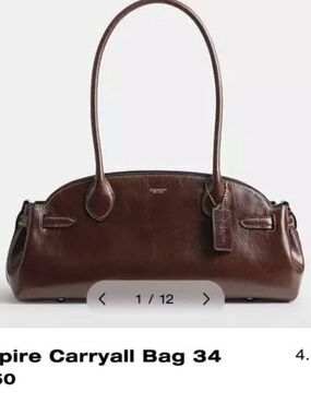 Coach Dark Brown Leather Shoulder Carryall